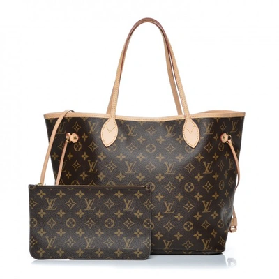Pre-owned Louis Vuitton Neo Neverfull Monogram Mm Beige Lining