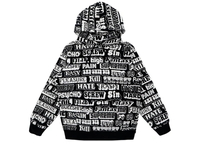 Pre-owned Supreme  Hysteric Glamour Text Hoodie Black