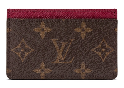 Pre-owned Louis Vuitton  Card Holder Monogram Fuchsia
