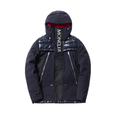 Pre-owned Kith Moncler Parrachee Long Down Jacket Navy Pre-owned Kith Moncler Parrachee Long Down Jacket Navy