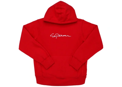 Pre-owned Supreme  Classic Script Hooded Sweatshirt Red