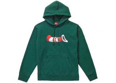 Pre-owned Supreme  Cat In The Hat Hooded Sweatshirt Dark Green