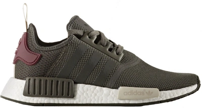 Pre-owned Adidas Originals Adidas Nmd R1 Ultility Grey (women's) In Utility Grey/utility Grey/maroon