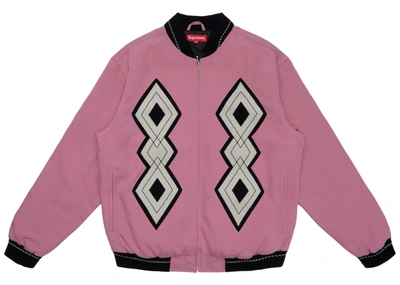 Pre-owned Supreme  Diamond Rayon Bomber Dusty Pink