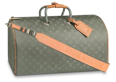 Pre-owned Louis Vuitton  Keepall Bandouliere Monogram Titanium 50 Grey
