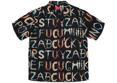 Pre-owned Supreme  Alphabet Silk Shirt Black