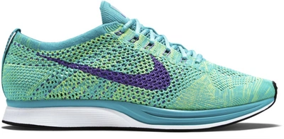 Pre-owned Nike Flyknit Racer Sport Turquoise Hyper Grape In Sport Turquoise/hyper  Grape-volt | ModeSens