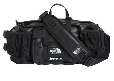 Pre-owned Supreme The Face Leather Mountain Waist Bag Black |