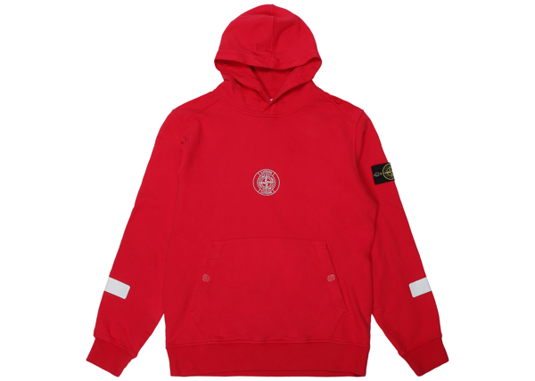 supreme stone island hoodie red