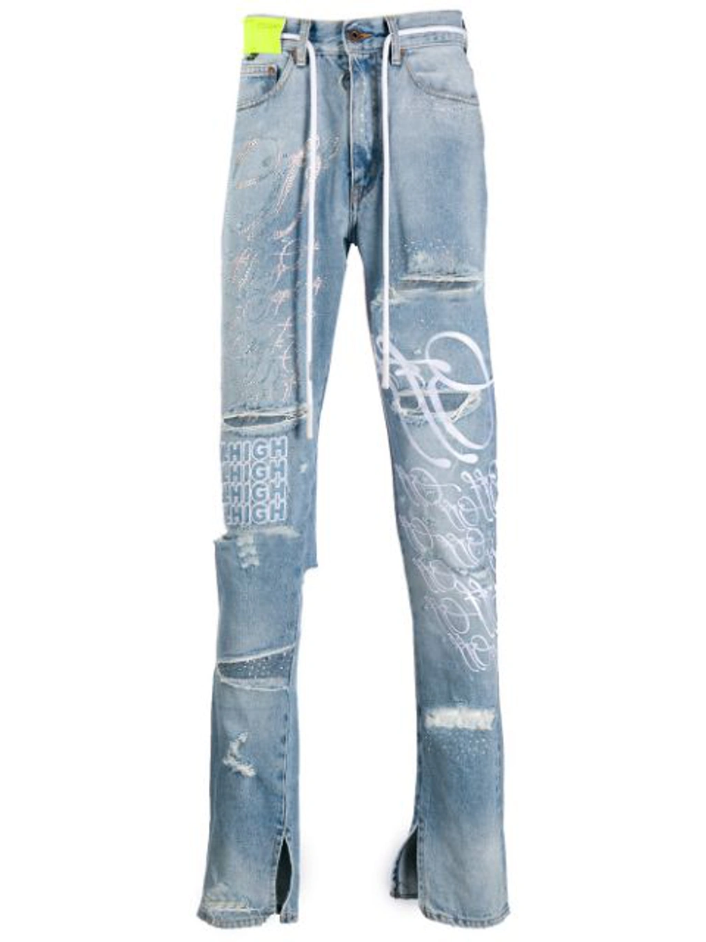 Off-white Ev Bravado Slim-fit Crystal-embellished Embroidered 