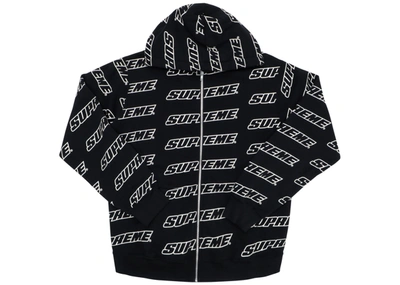 Pre-owned Supreme  Repeat Zip Up Hooded Sweatshirt Black