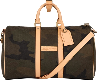 Pre-owned Supreme Louis Vuitton X  Keepall Bandouliere 45 Camo