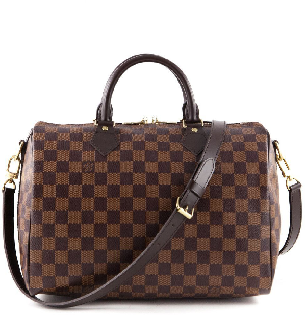 Pre-Owned Louis Vuitton Speedy Bandouliere Damier Ebene (without Accessories) 30 Brown | ModeSens