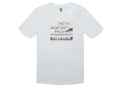 Pre-owned Supreme  The North Face Metallic Logo T-shirt White