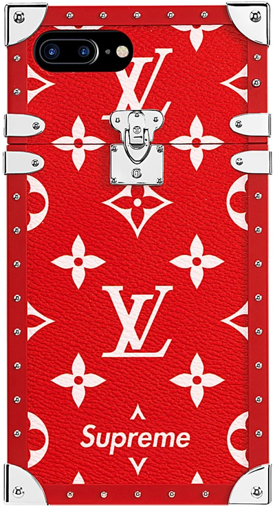 LOUIS VUITTON X SUPREME Monogram Eye-Trunk iPhone 7 Plus Case Red 719956