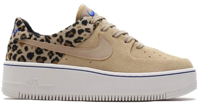 Pre-owned Nike Air Force 1 Sage Low Animal Pack (women's) In Desert Ore/racer Blue-black-wheat