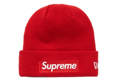 Pre-owned Supreme New Era Box Logo Beanie (fw18) Red