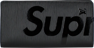 Pre-owned Supreme Louis Vuitton X  Brazza Wallet Epi Black