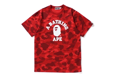 Pre-owned Bape  Color Camo College Tee Red