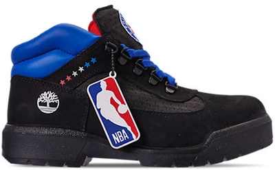 Pre-owned Timberland  Field Boot Nba 76ers In Black Nubuck