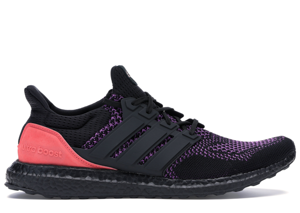 ultra boost core black active purple shock red