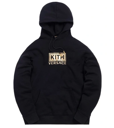 Pre-owned Kith  X Versace Greek Key Hoodie Black