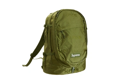 Pre-owned Supreme Backpack (ss19) Olive