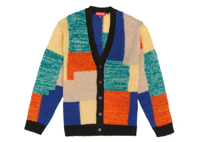 Pre-owned Supreme  Patchwork Mohair Cardigan Multicolor