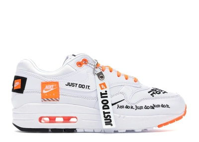 Pre-owned Nike Air Max 1 Just Do It White (women's) In White/black-total Orange