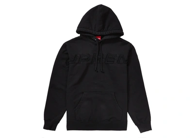 Pre-owned Supreme  Set In Logo Hooded Sweatshirt Black