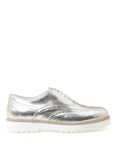 Hogan H259 Route Brogues In Silver