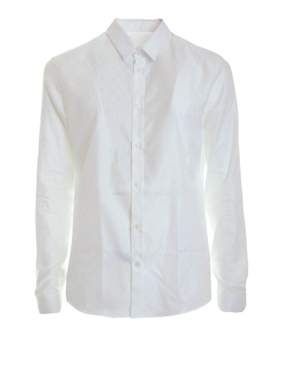 Versace Woven Cotton Shirt In White