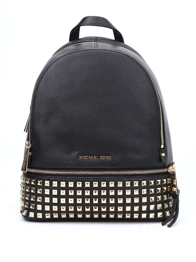 Michael Kors Rhea Medium Studded Backpack In Black