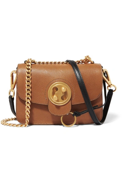 Chloé Mily Small Textured-leather And Suede Shoulder Bag In Brown