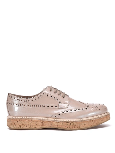 Church's Cork Wedge Derby Shoes In Nude And Neutrals