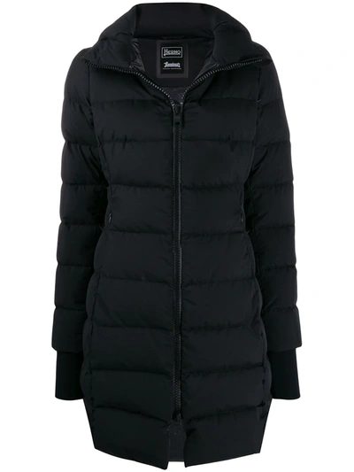 Herno Fitted Puffer Coat In Black