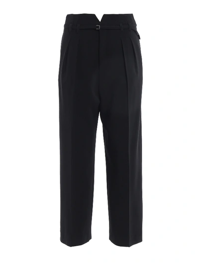 Red Valentino Pleated Crepe Cady Crop Trousers In Black