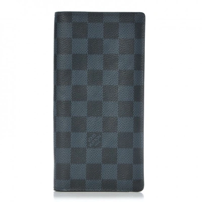 Pre-owned Louis Vuitton  Wallet Brazza Damier Cobalt Black/blue