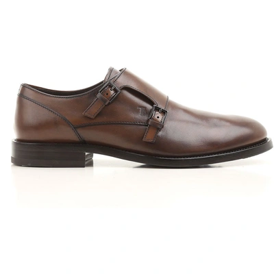 Tod's Suede Classic Monk Straps In Dark Brown