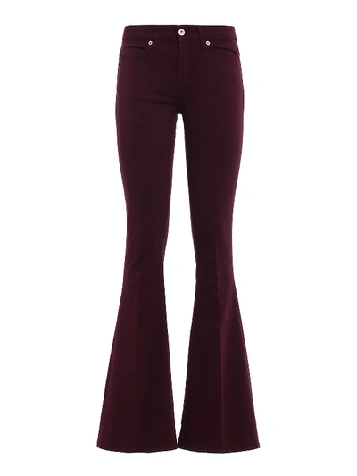 Dondup Akon Bootcut Low Rise Trousers In Dark Red