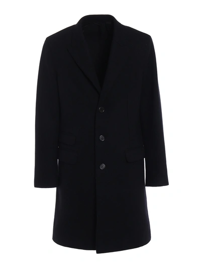 Neil Barrett Skinny Fit Wool Blend Coat In Black