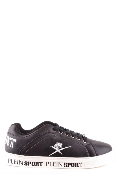 Philipp Plein Julian Grained Leather Sneakers In Black