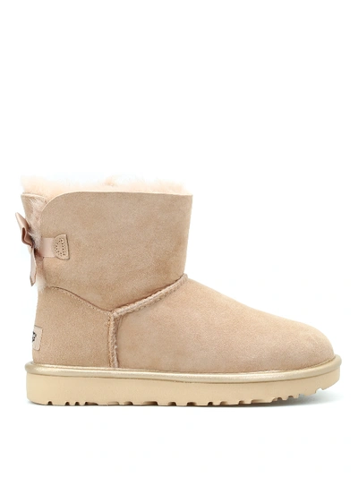 Ugg Mini Bailey Bow Ii Soft Booties In Nude And Neutrals