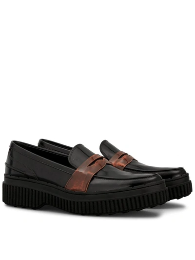 Tod's Tapered Loafers With Maxi Sole In Black