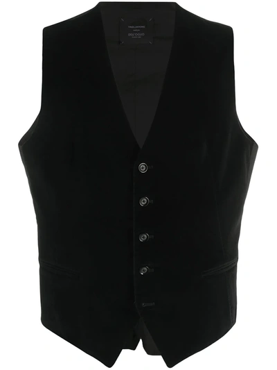 Tagliatore Wool Flannel Classic Waistcoat In Black