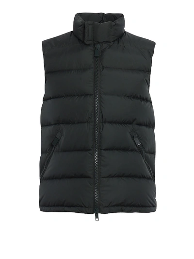 Aspesi New Gilet Padded Quilted Waistcoat In Green