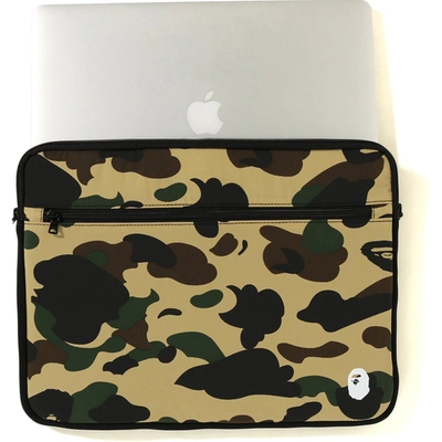 Pre-owned Bape 1st Camo Pc Case (15in) Yellow