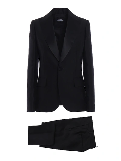 Dsquared2 Napoli Silk Blend Tuxedo In Black