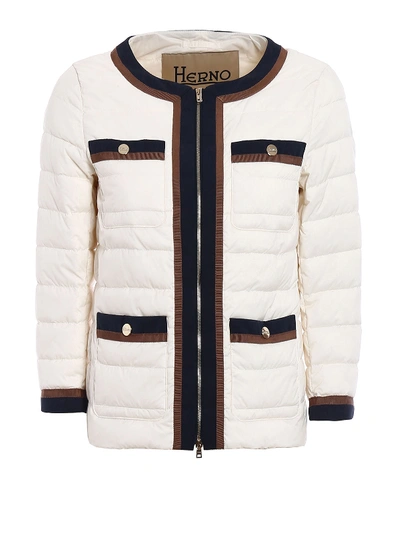 Herno Waterproof Quilted Padded Jacket In White