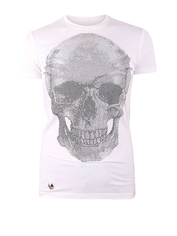 Philipp Plein Albireo Rhinestone-skull Tee In White | ModeSens